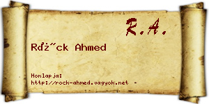 Röck Ahmed névjegykártya